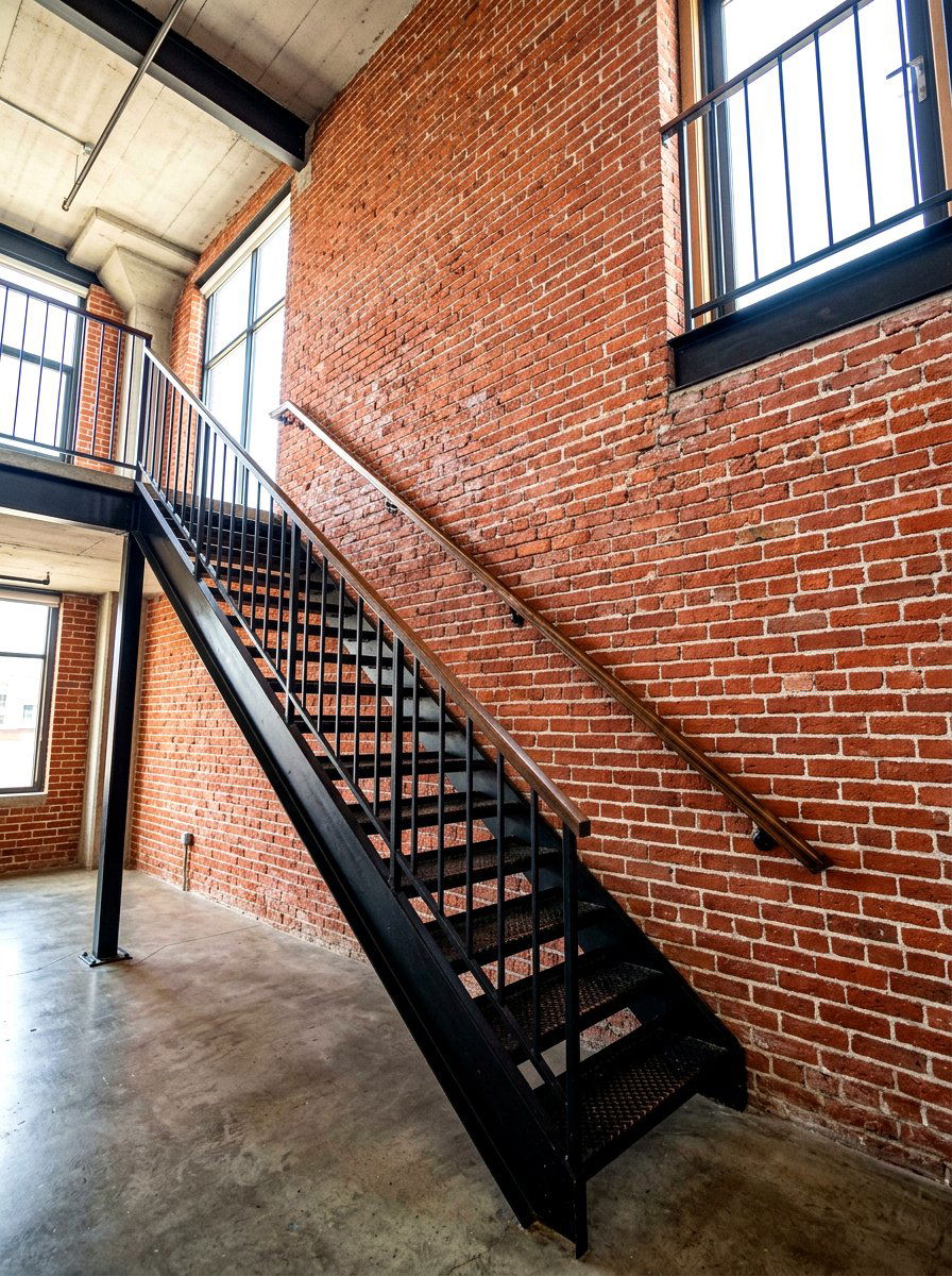 Exposed Brick Wall - 30 staircase decor ideas