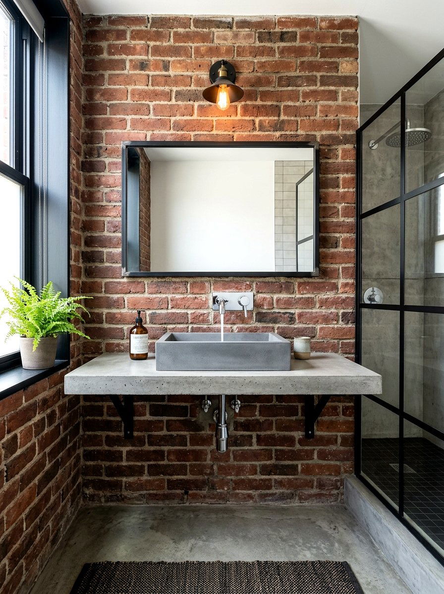 Exposed Brick Wall Faucet - 30 wall mounted faucet bathroom ideas