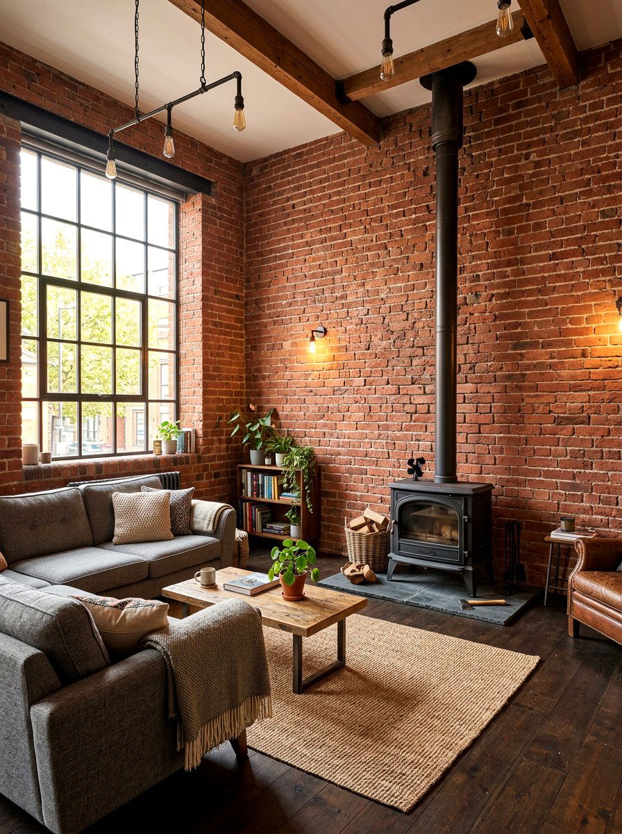 Exposed Brick Walls - 30 English country living room ideas