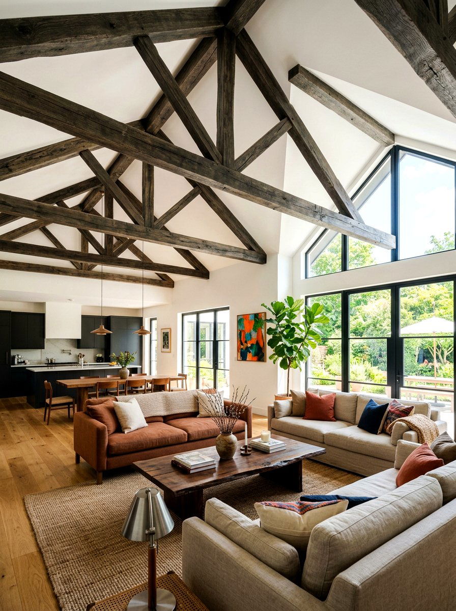 Exposed Ceiling Beam Interior - 30 French cottage decor ideas