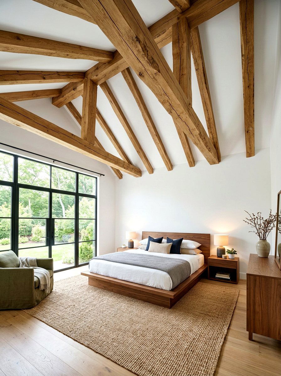 Exposed Ceiling Beams - 30 organic modern bedroom ideas