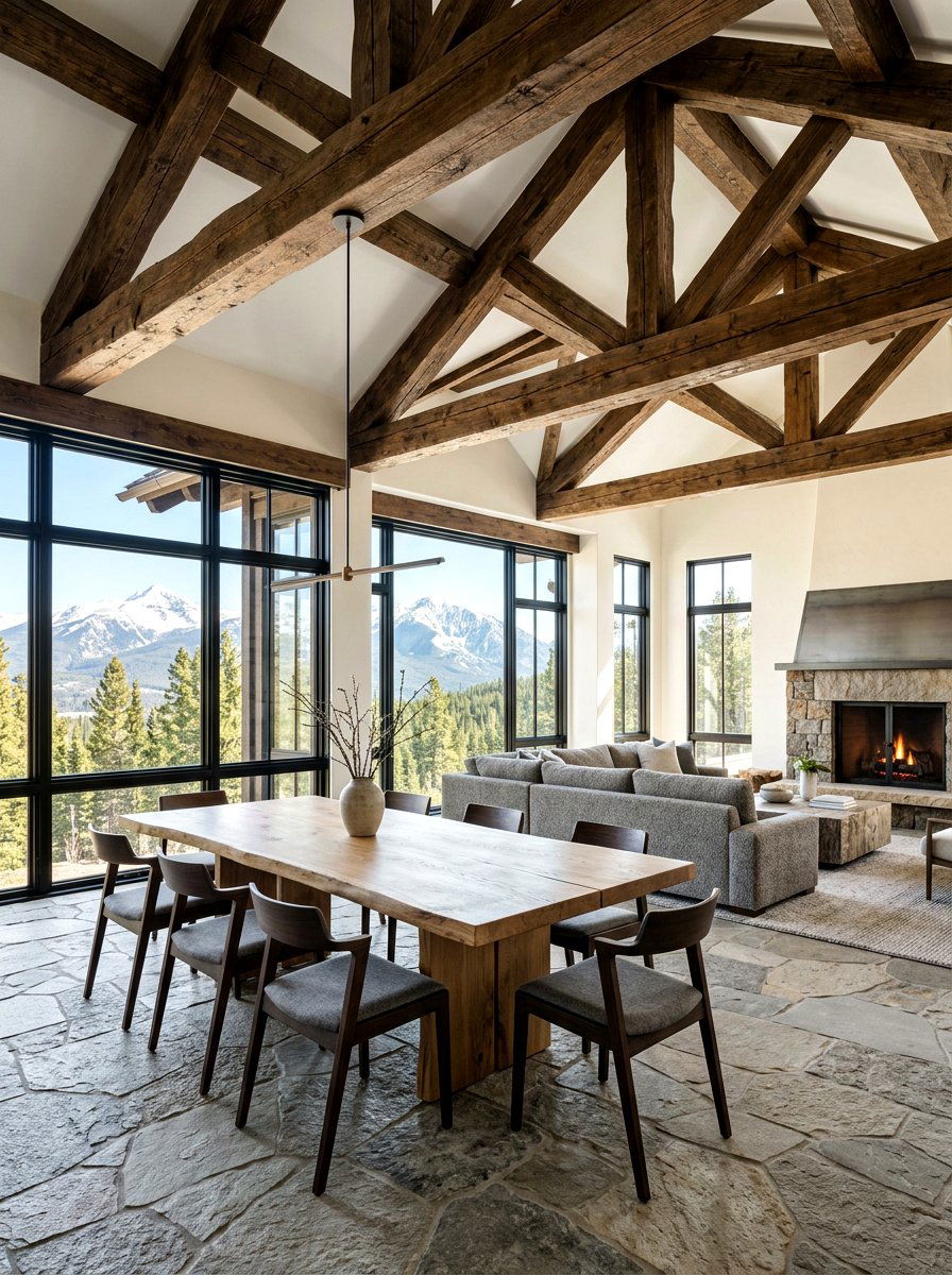 Exposed Ceiling Beams - 30 ski chalet decor ideas