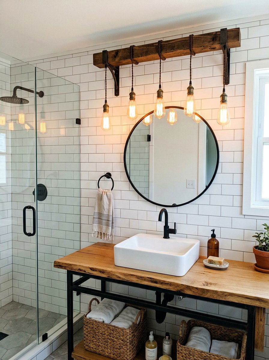 Exposed Filament Light - 30 vanity lighting ideas