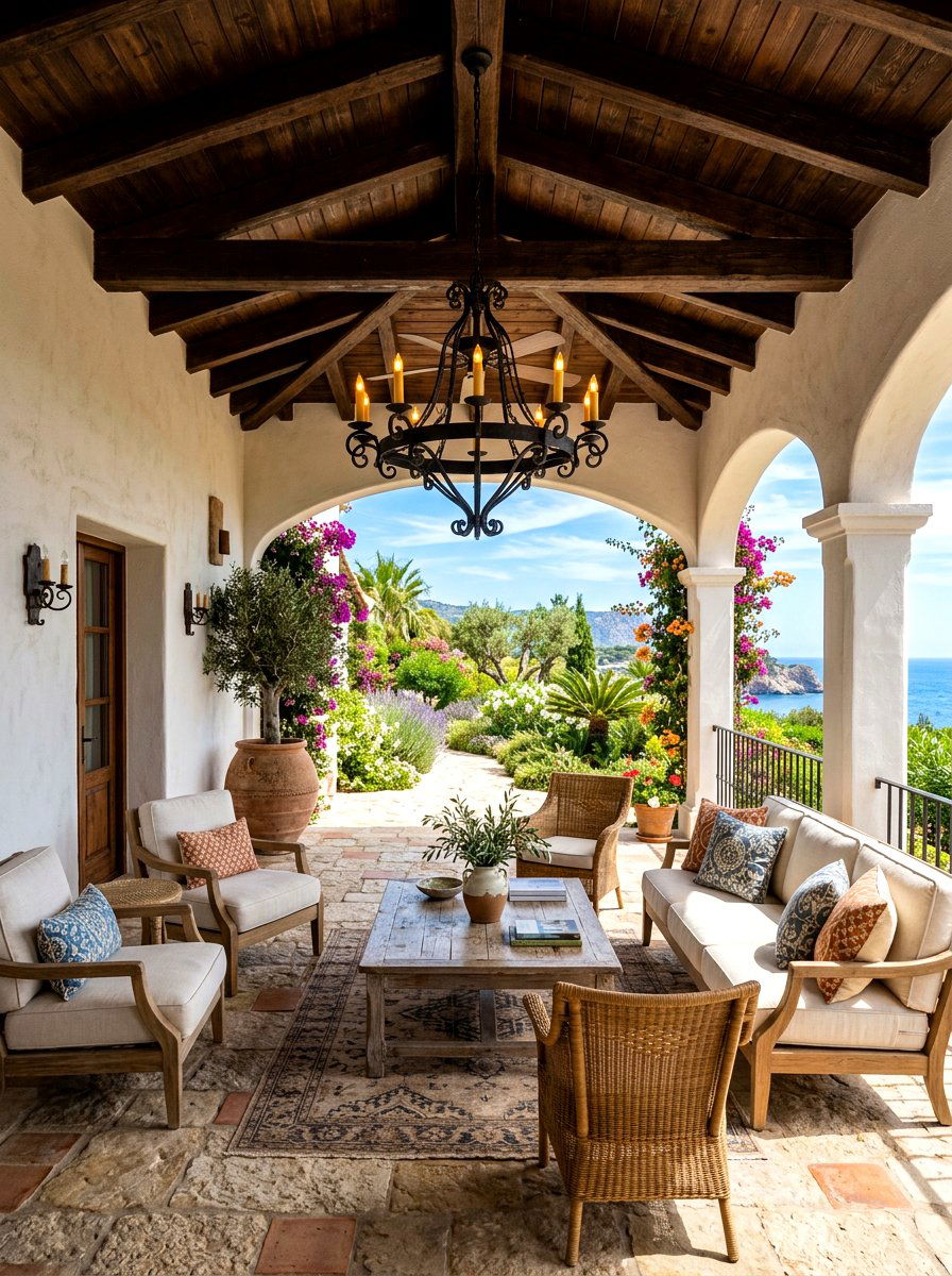 Exposed Wood Ceiling Beams - 30 Mediterranean patio ideas