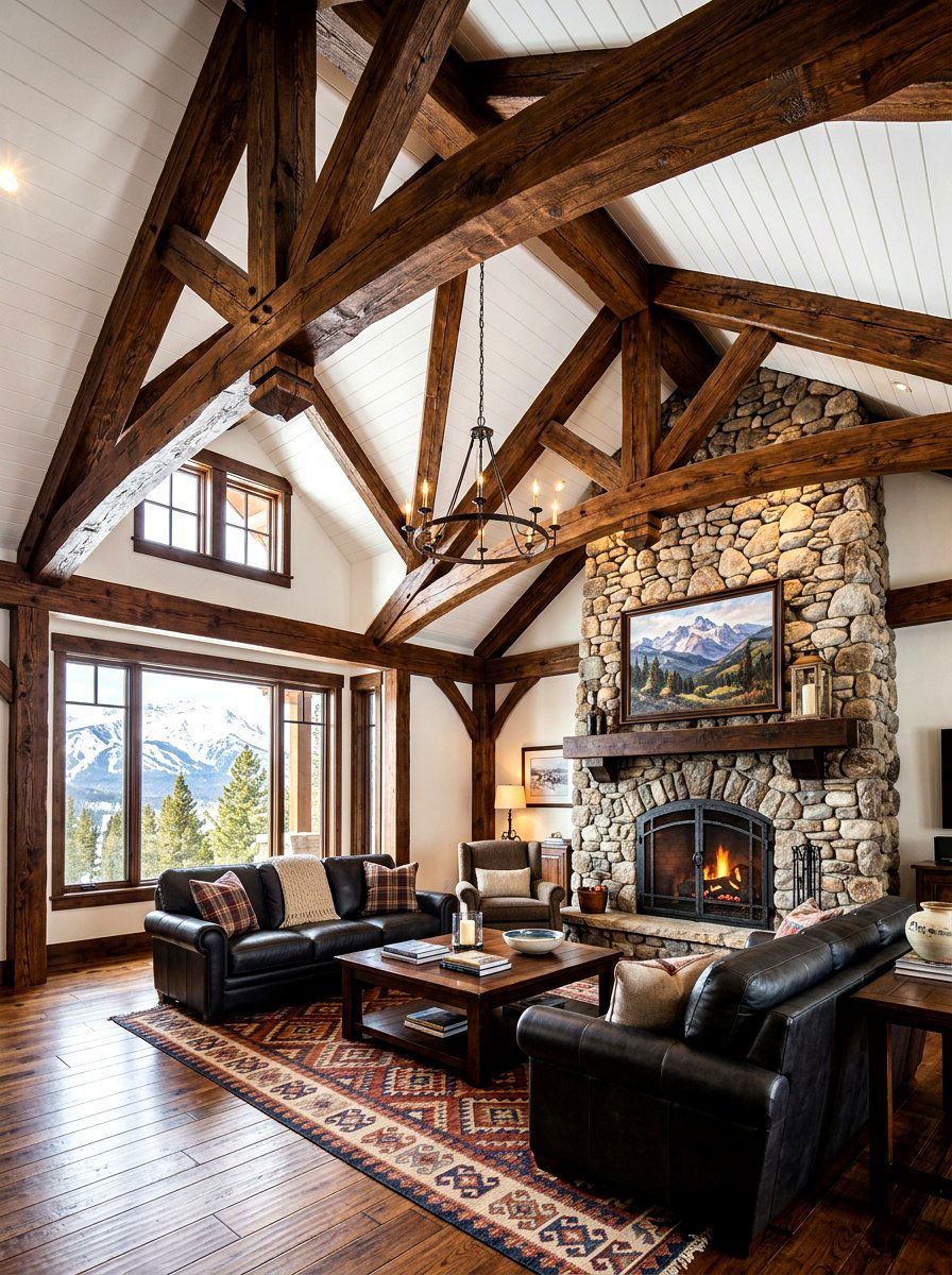 Exposed Wood Ceiling Beams - 30 open concept decorating ideas