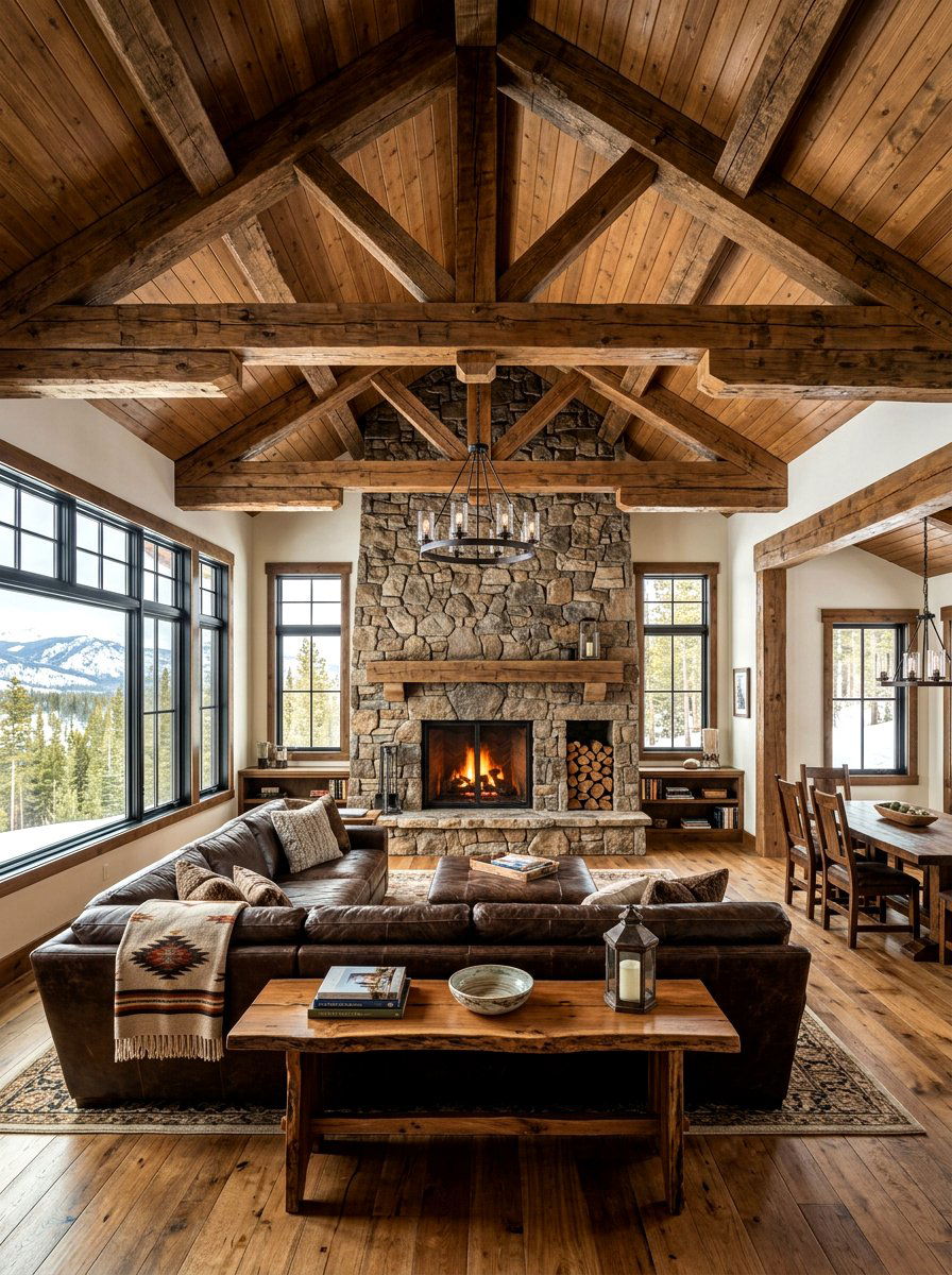 Exposed Wood Ceiling Beams - 30 western home decor ideas