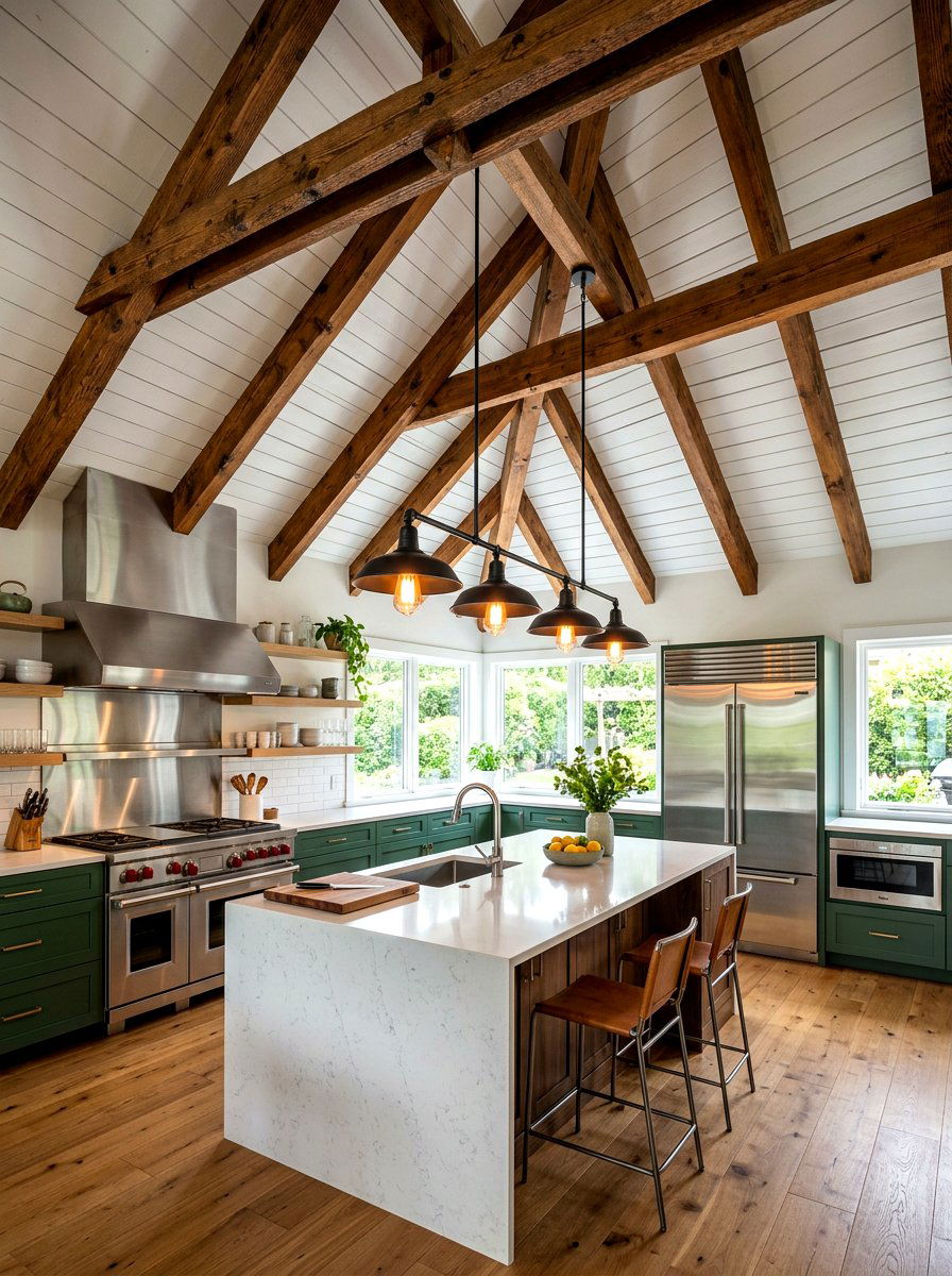 Exposed Wood Rafters - 30 rustic beam ceiling ideas