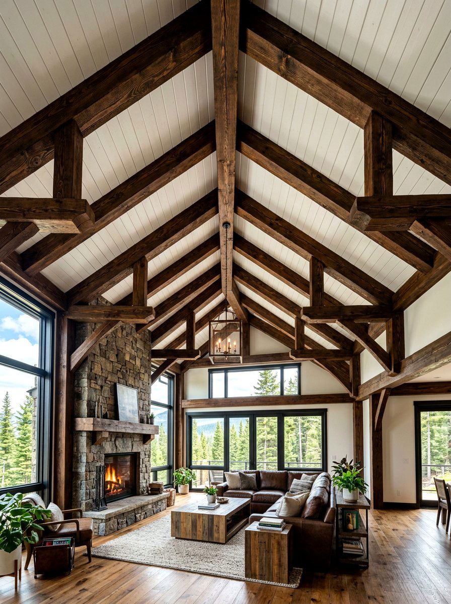 Exposed beam ceiling - 30 lake cabin decor ideas