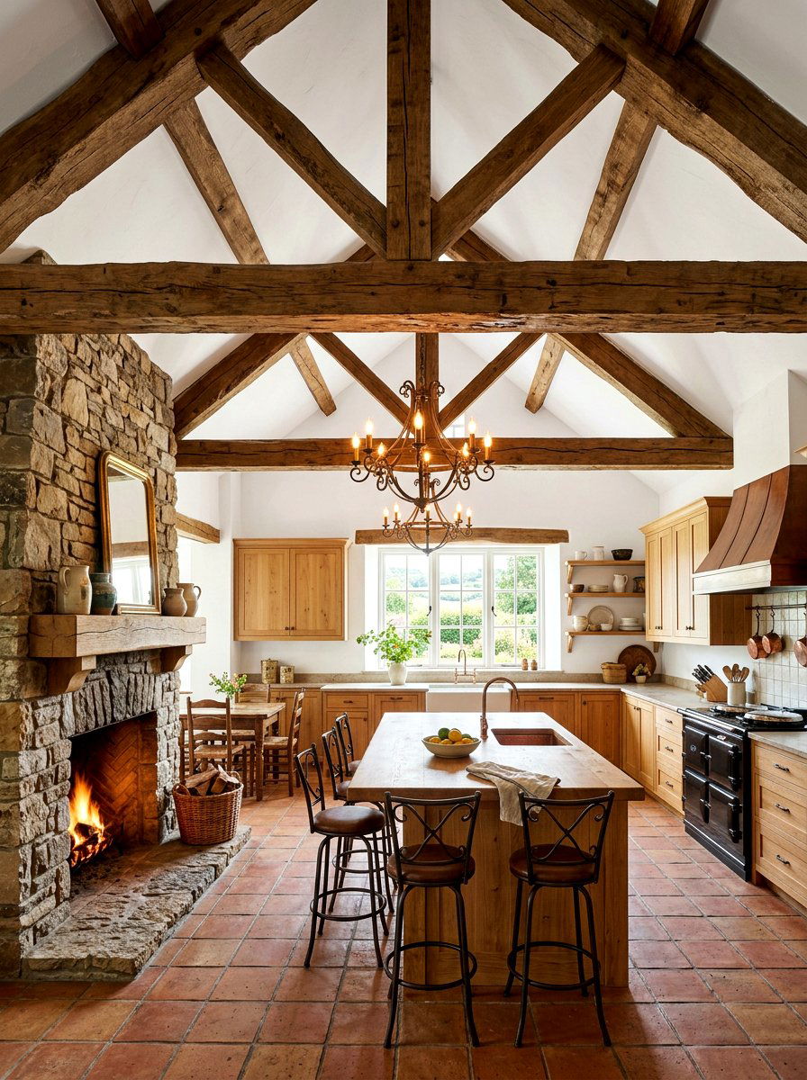 Exposed beam kitchen - 30 rustic European kitchen ideas