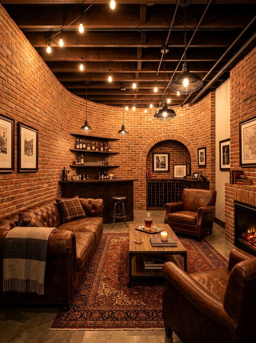 Exposed brick curved wall - 30 curved partition wall ideas