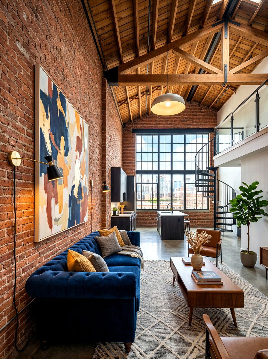 Exposed brick loft walls - 30 loft apartment ideas