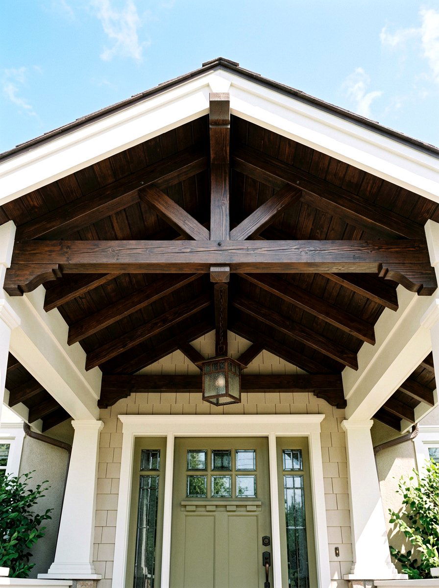 Exposed wood porch rafters - 30 craftsman front porch ideas