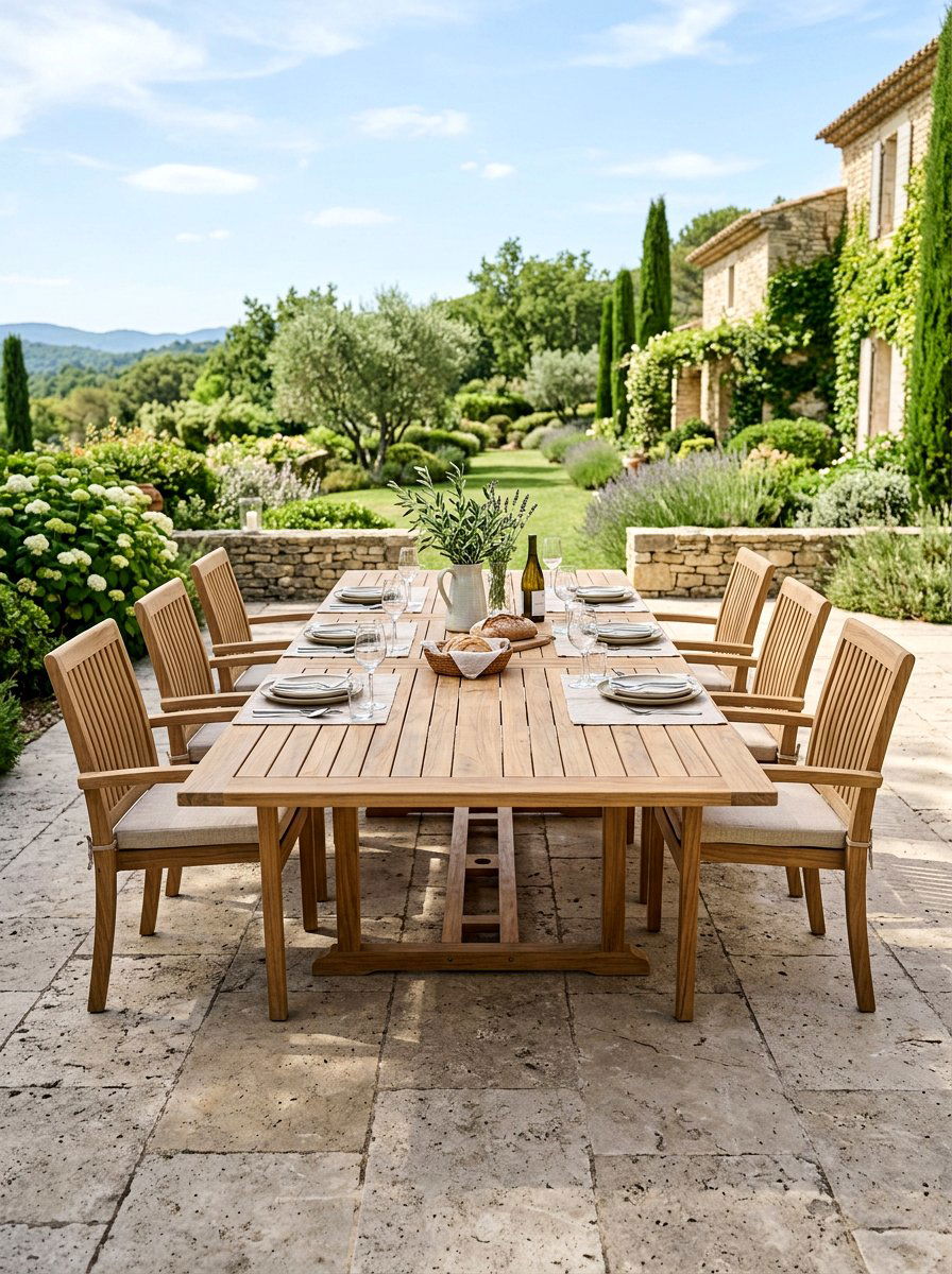 Extendable Teak Garden Table - 30 garden dinner table ideas