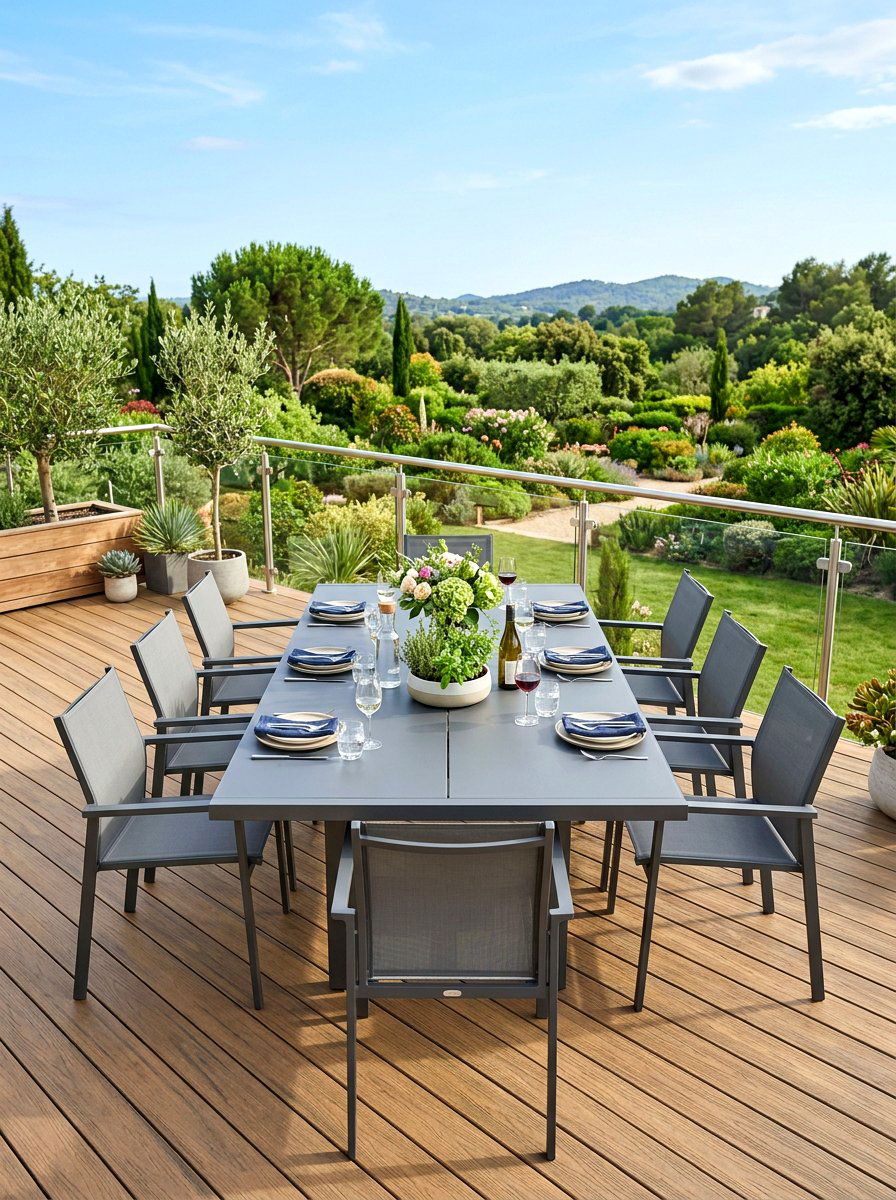 Extendable outdoor dining table - 30 outdoor dining furniture ideas