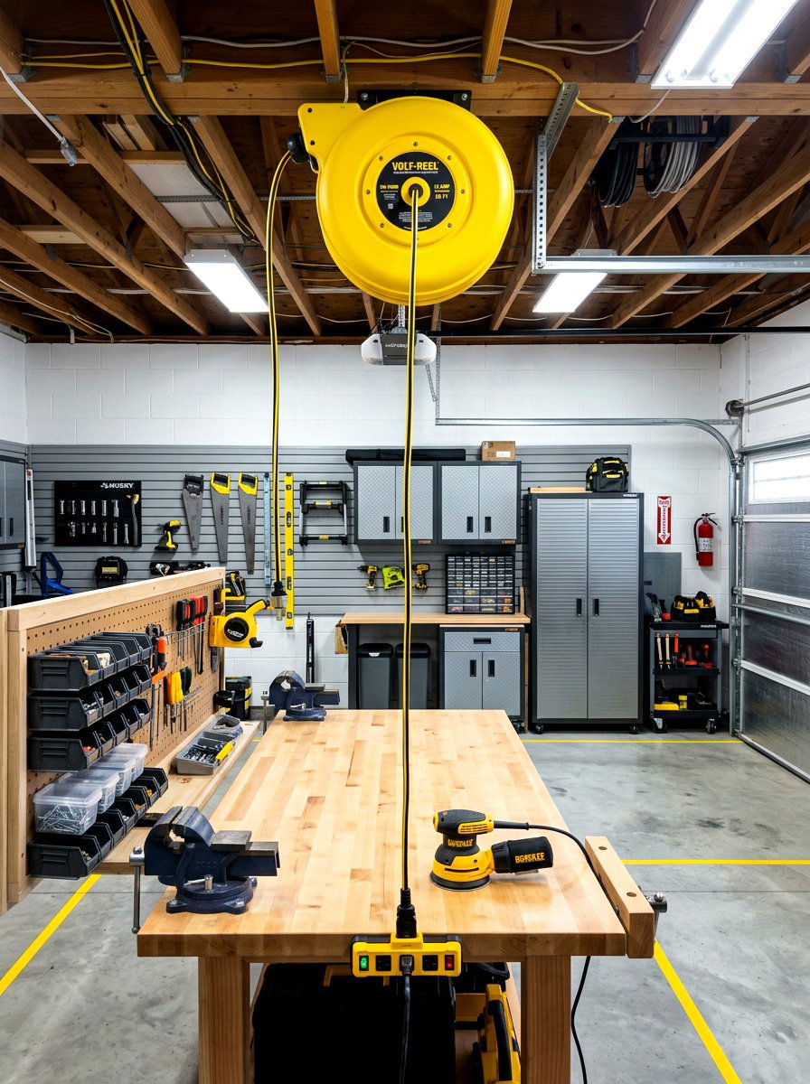 Extension Cord Reels - 30 garage storage ideas