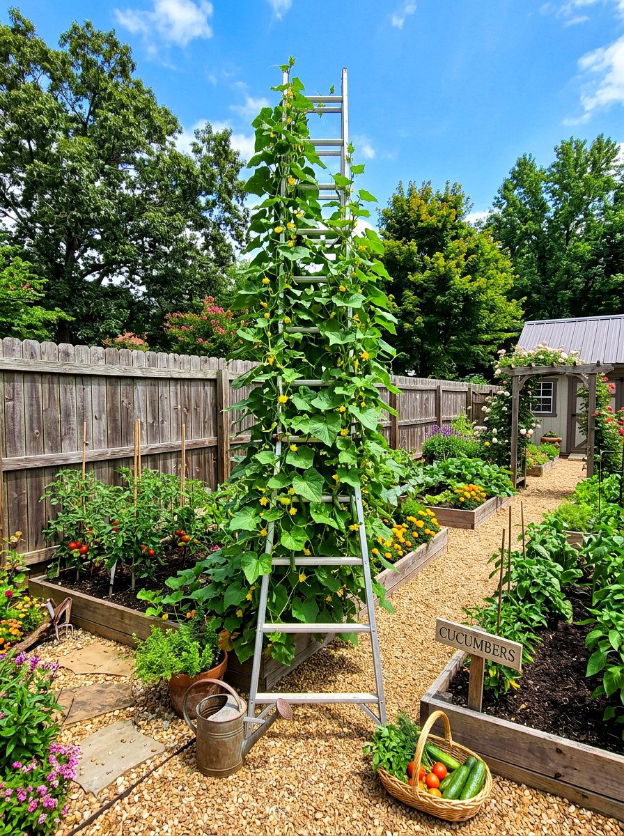30 Repurposed Ladder Garden Ideas for Vertical Green Spaces
