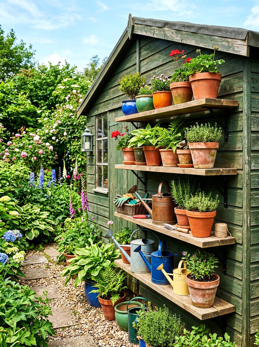 Exterior Shed Shelving - 30 garden shed storage ideas