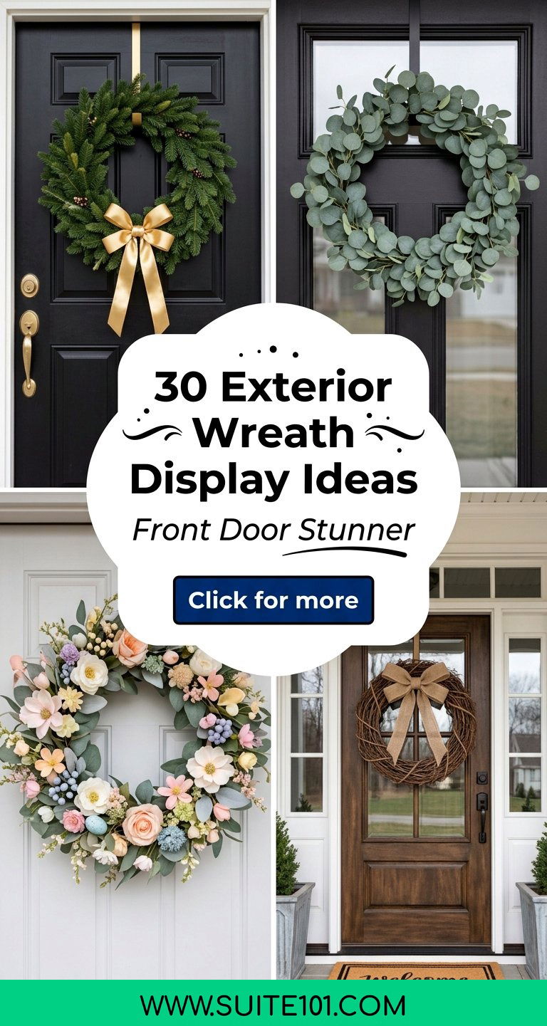 Exterior Wreath Display Ideas 30 Stunning Front Door Looks - Exterior Wreath Display Ideas: 30 Stunning Front Door Looks