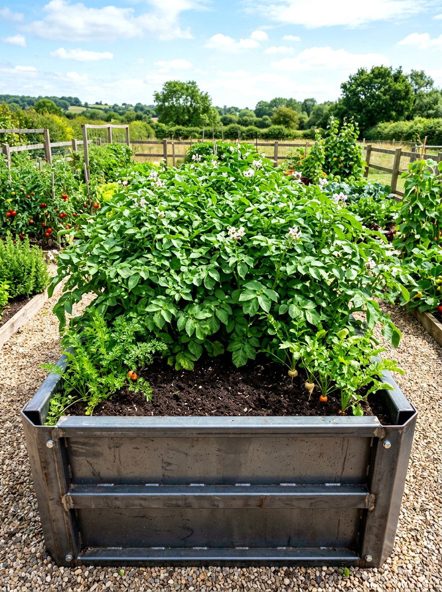 Extra Deep Metal Bed - 30 metal raised bed ideas