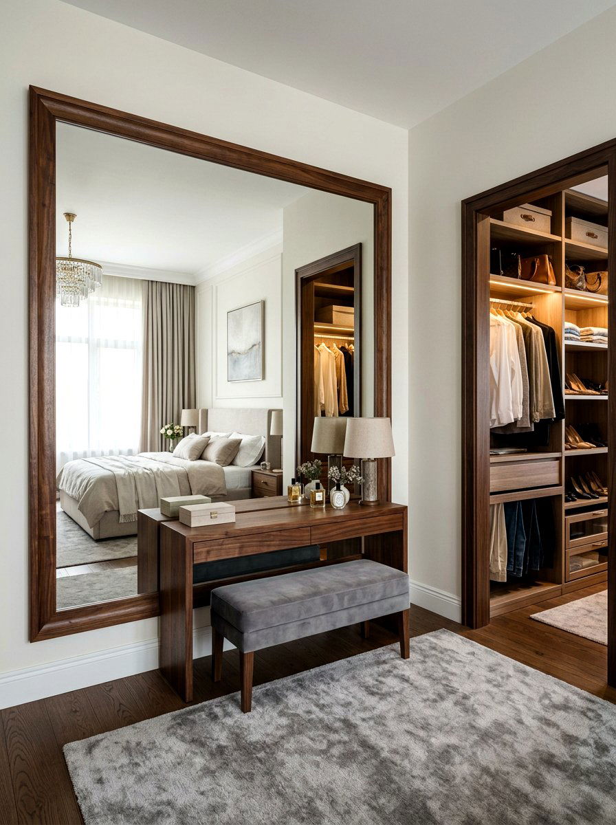 Extra Large Rectangular Mirror Master Suite - 30 oversized mirror leaning wall ideas