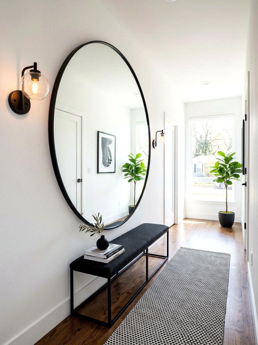 Extra Large Round Mirror - 30 oversized wall art ideas