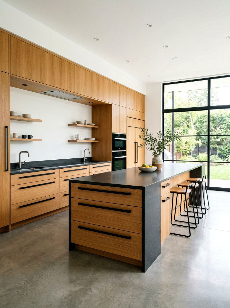 Extra Long Black Pulls Kitchen - 30 long pull cabinet ideas