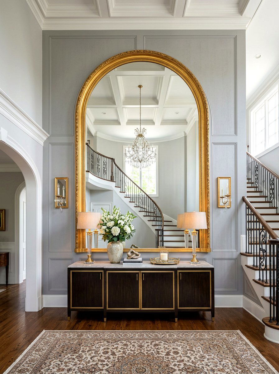 Extra Wide Arched Mirror Foyer - 30 arched foyer mirror ideas