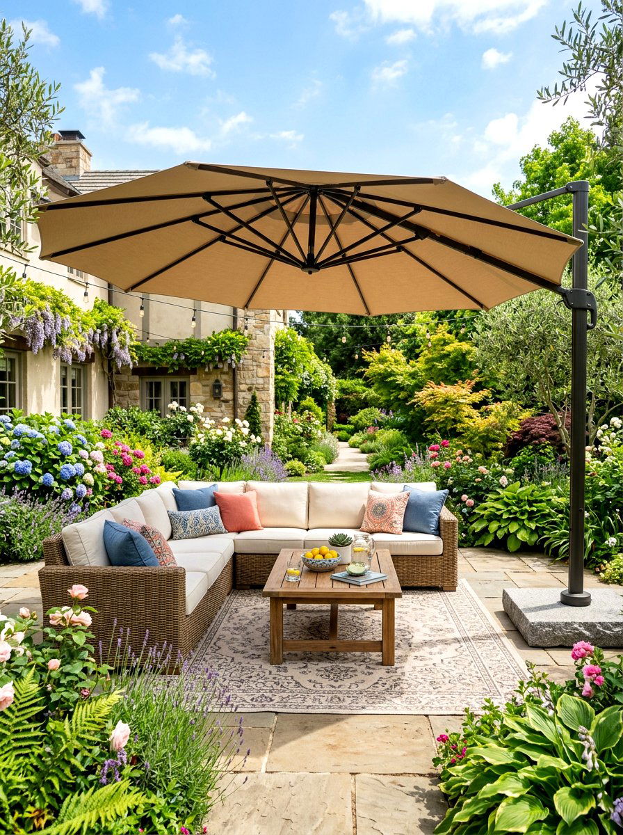 Extra large patio umbrella - 30 garden umbrella ideas