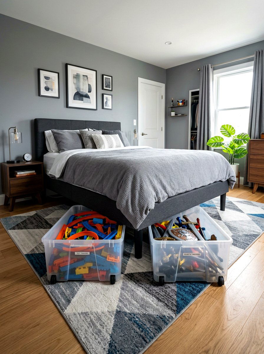 Extra long bin - 30 under bed toy storage ideas