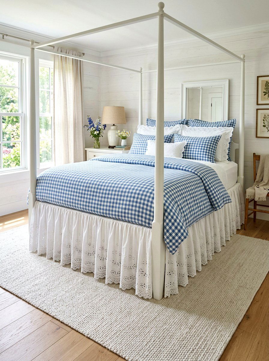 Eyelet Bed Skirt - 30 frilly bedroom ideas
