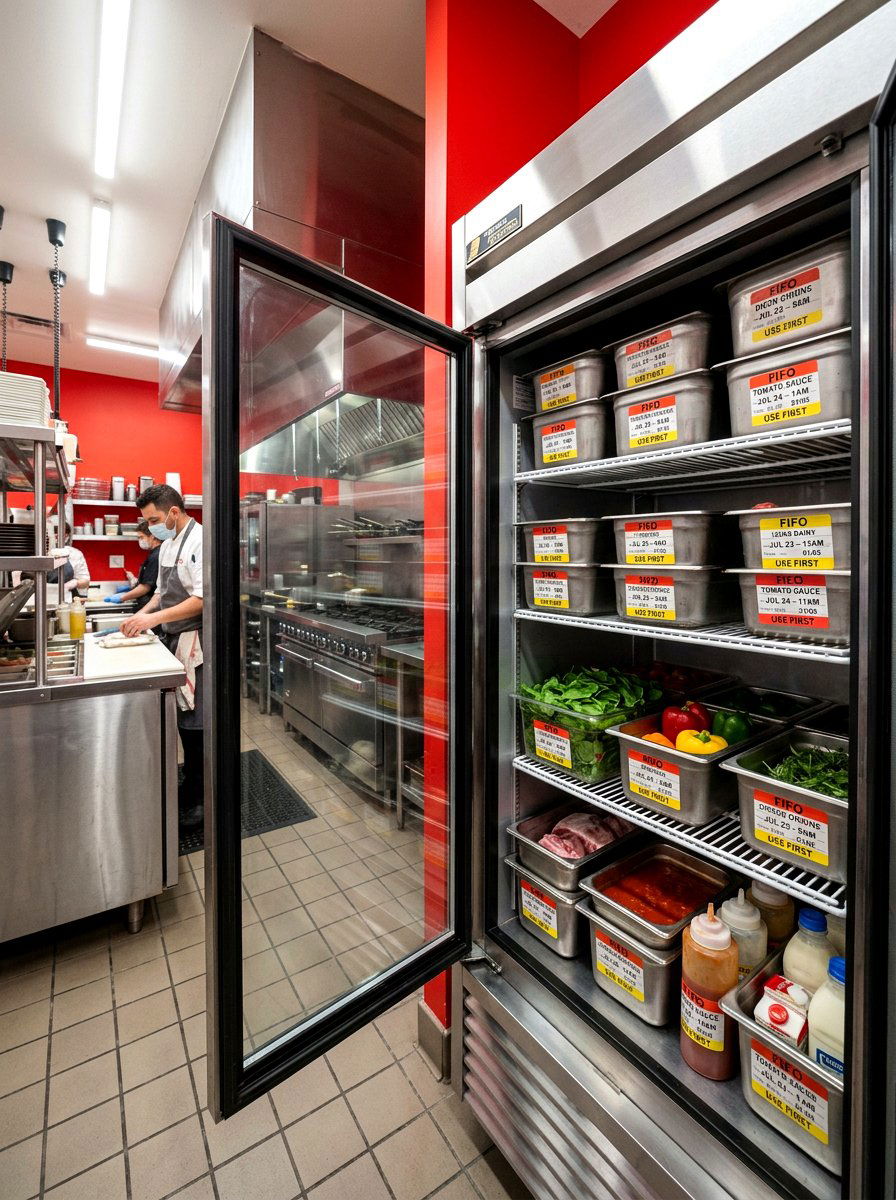 FIFO Food Labels - 30 fridge organization ideas