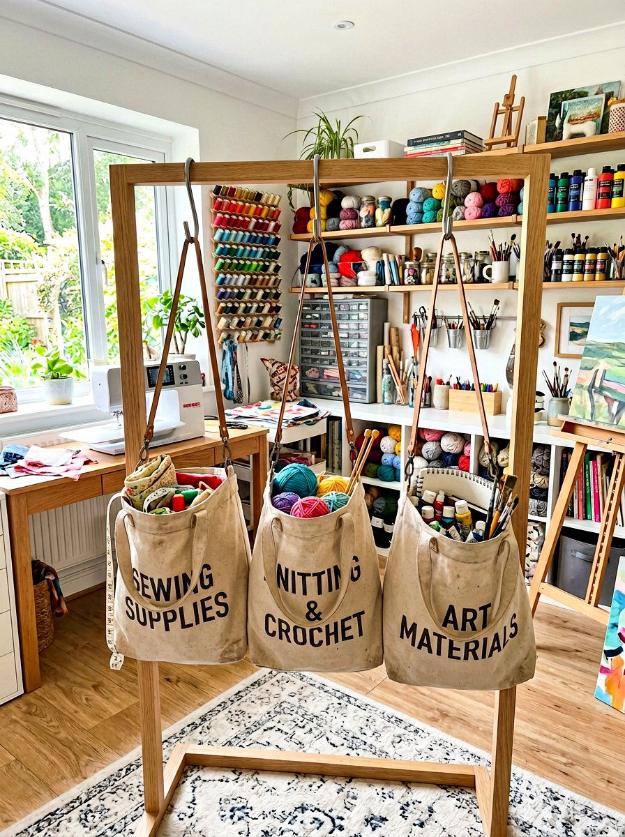 Fabric Bag Recycling Sorter - 30 recycling station ideas