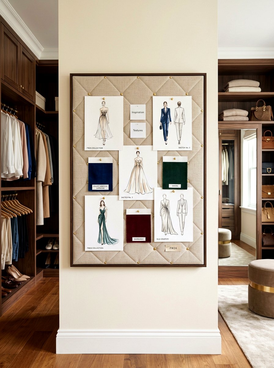 Fabric Covered Board - 30 mood board wall ideas