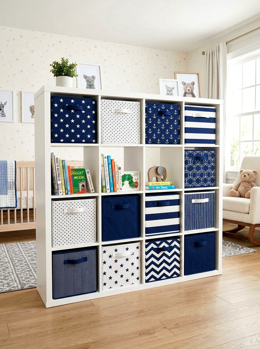 Fabric Cube Storage Bin - 30 nursery storage basket ideas