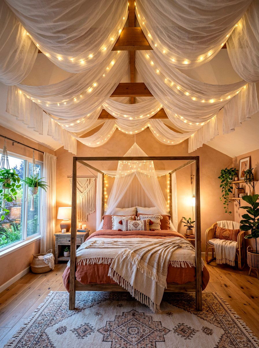 Fabric Draped Ceiling - 30 bedroom ceiling ideas