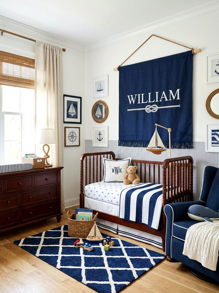 Fabric Name Banner - 30 nursery name wall ideas
