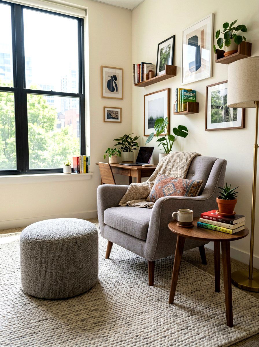 Fabric Ottoman - 30 sound dampening office ideas