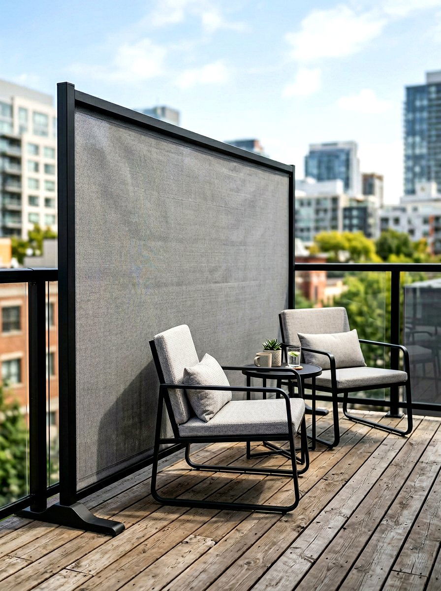 Fabric Outdoor Privacy Screen - 30 deck privacy wall ideas