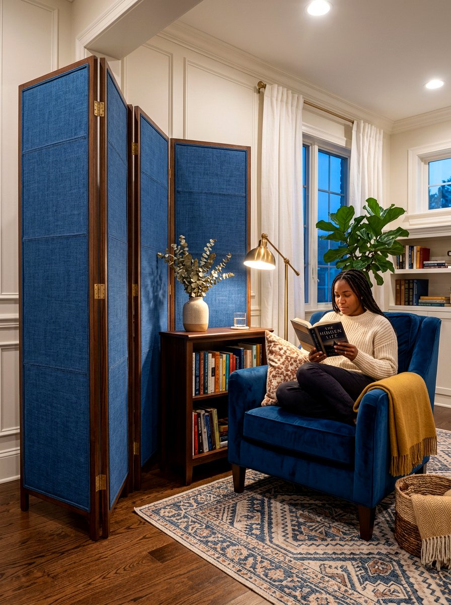 Fabric Paneled Screen - 30 folding screen ideas