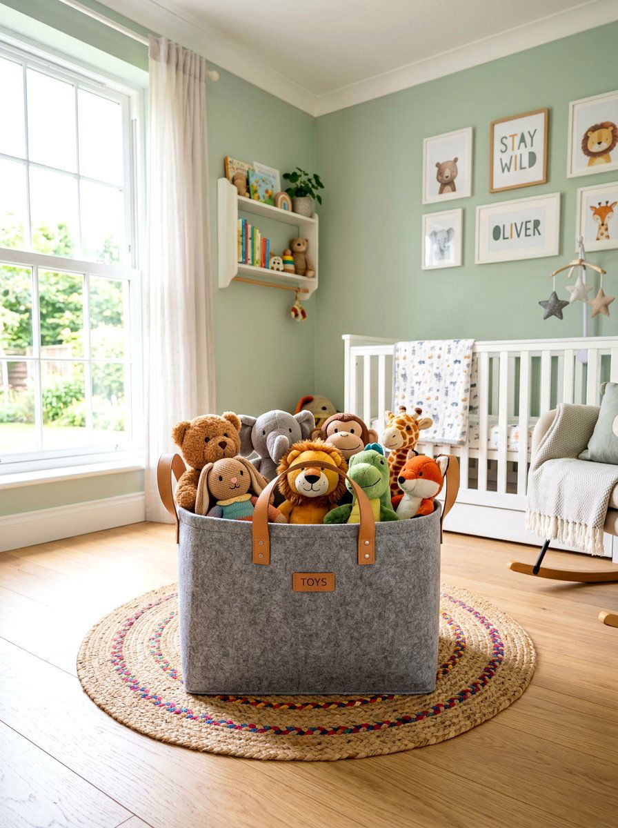 Fabric Pet Toy Bin - 30 stylish pet storage ideas