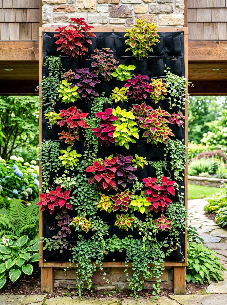 Fabric Pocket Garden Wall - 30 fence vertical garden ideas