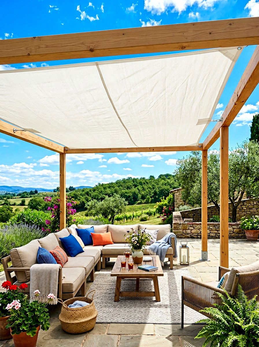 Fabric Porch Canopy - 30 porch shade ideas