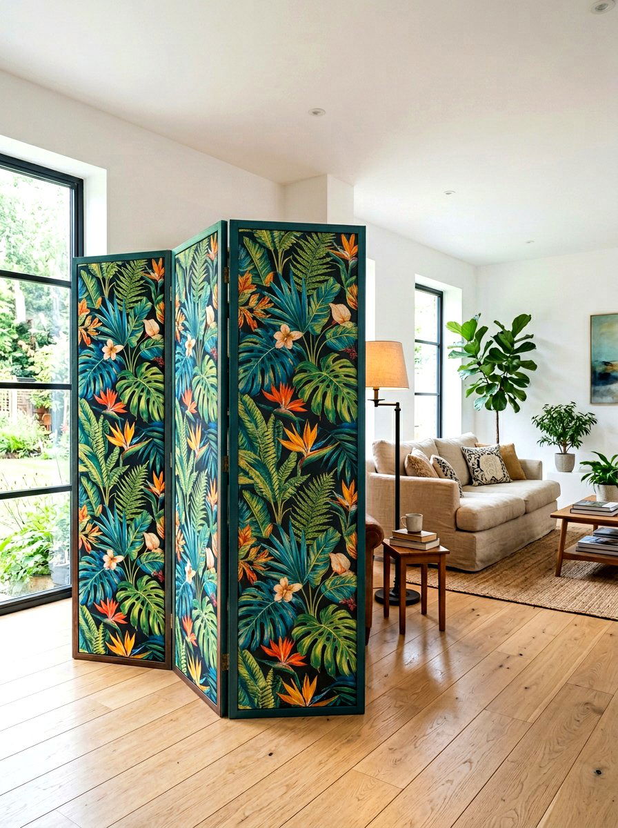 Fabric Room Divider Screen - 30 decorative privacy screen ideas