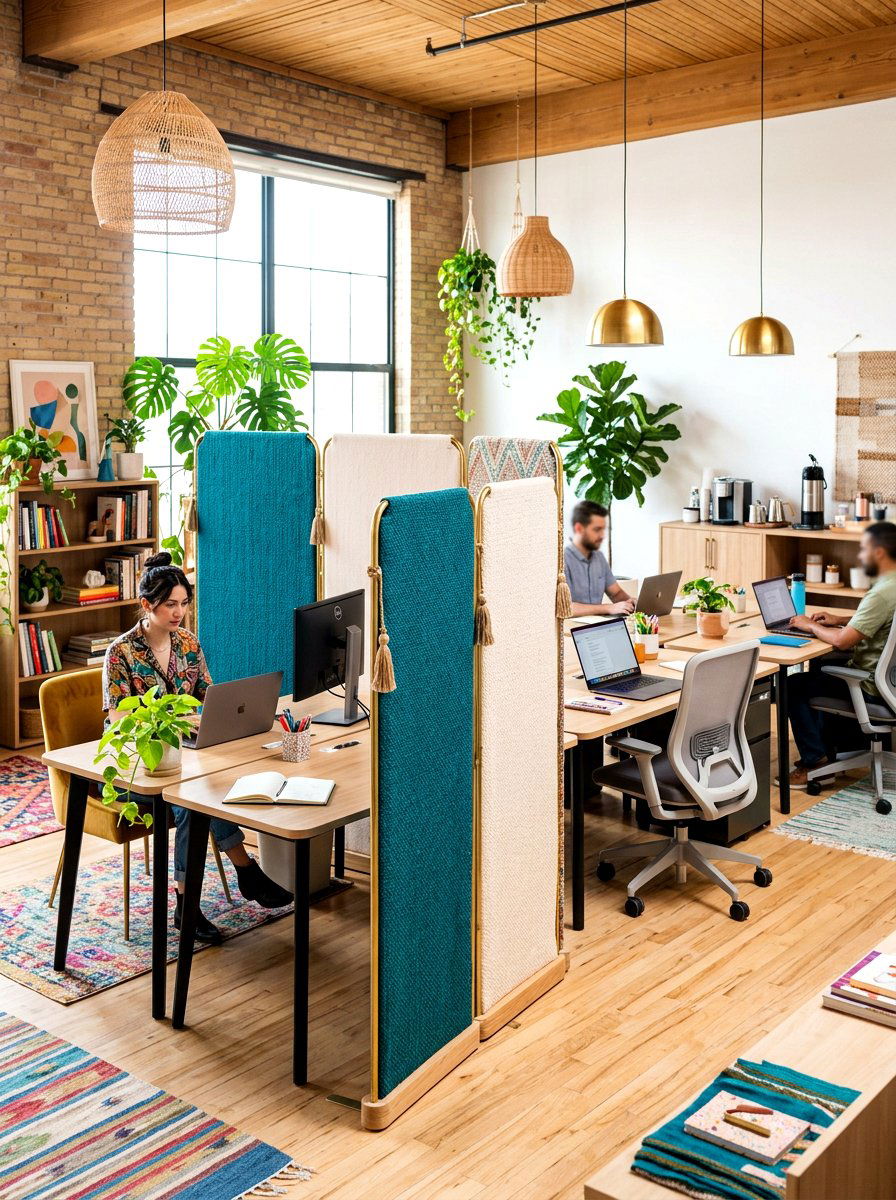 Fabric Room Dividers - 30 acoustic office decor ideas