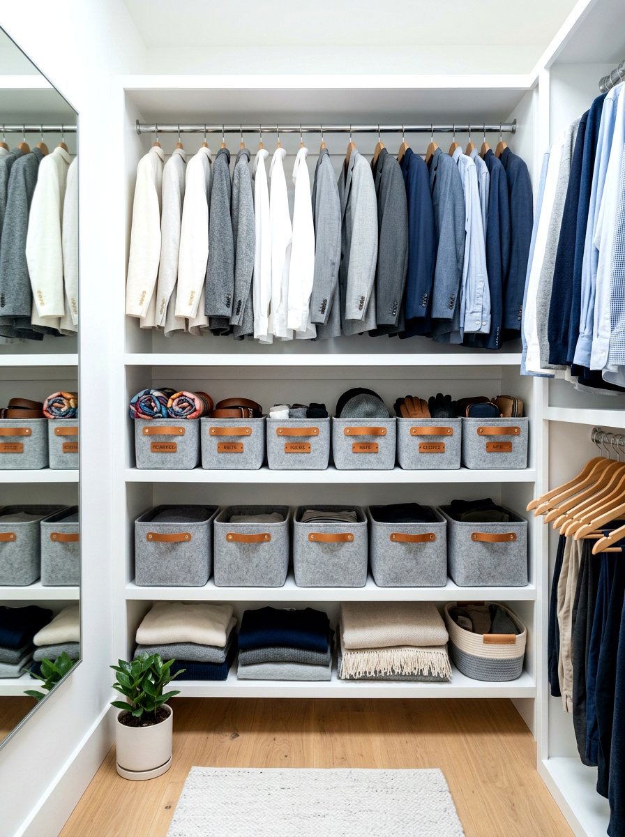 Fabric Storage Bins For Shelves - 30 compact closet ideas