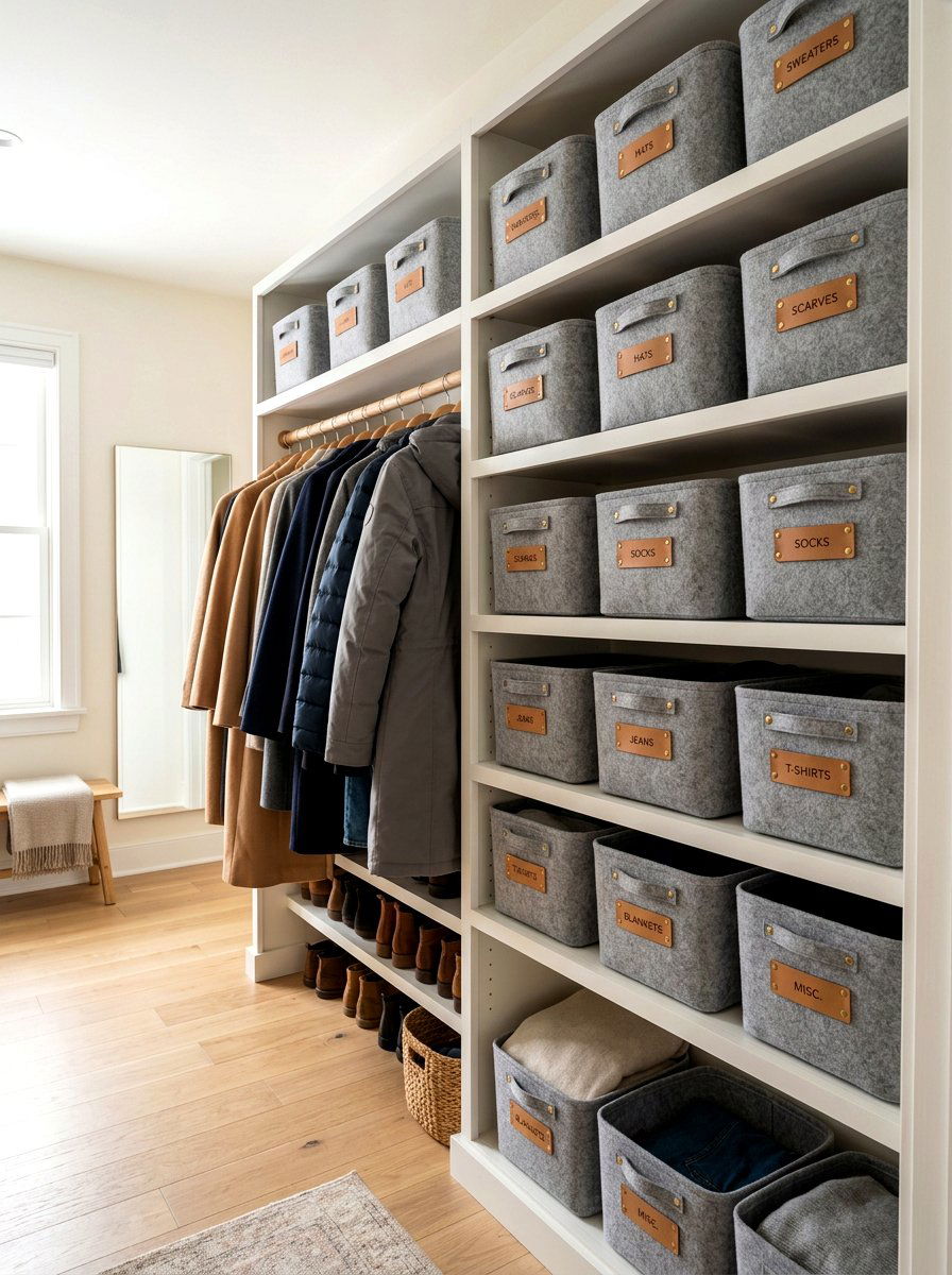 Fabric Storage Boxes Closet - 30 coat closet organization ideas
