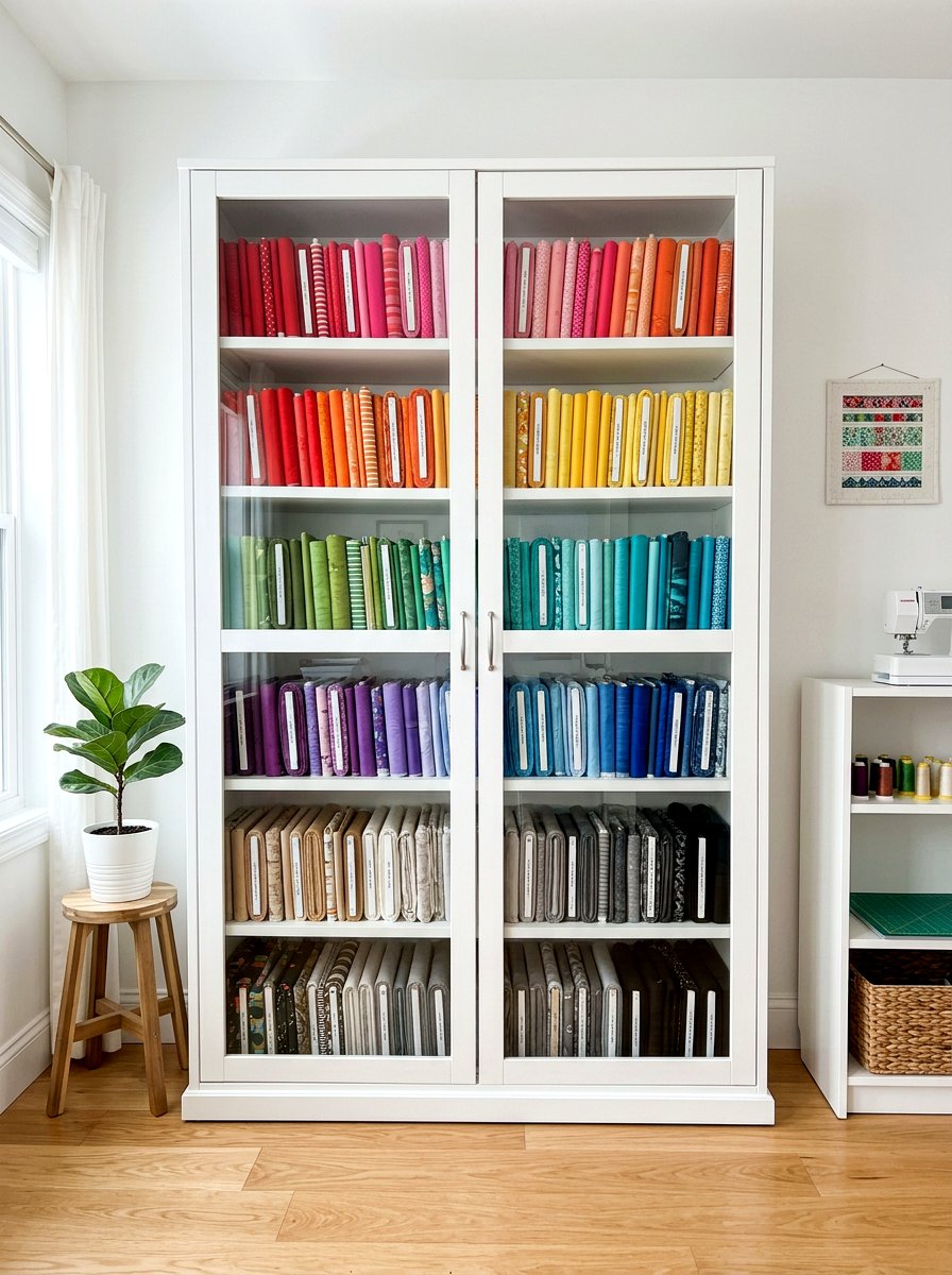 Fabric Storage Cabinet - 30 sewing storage ideas