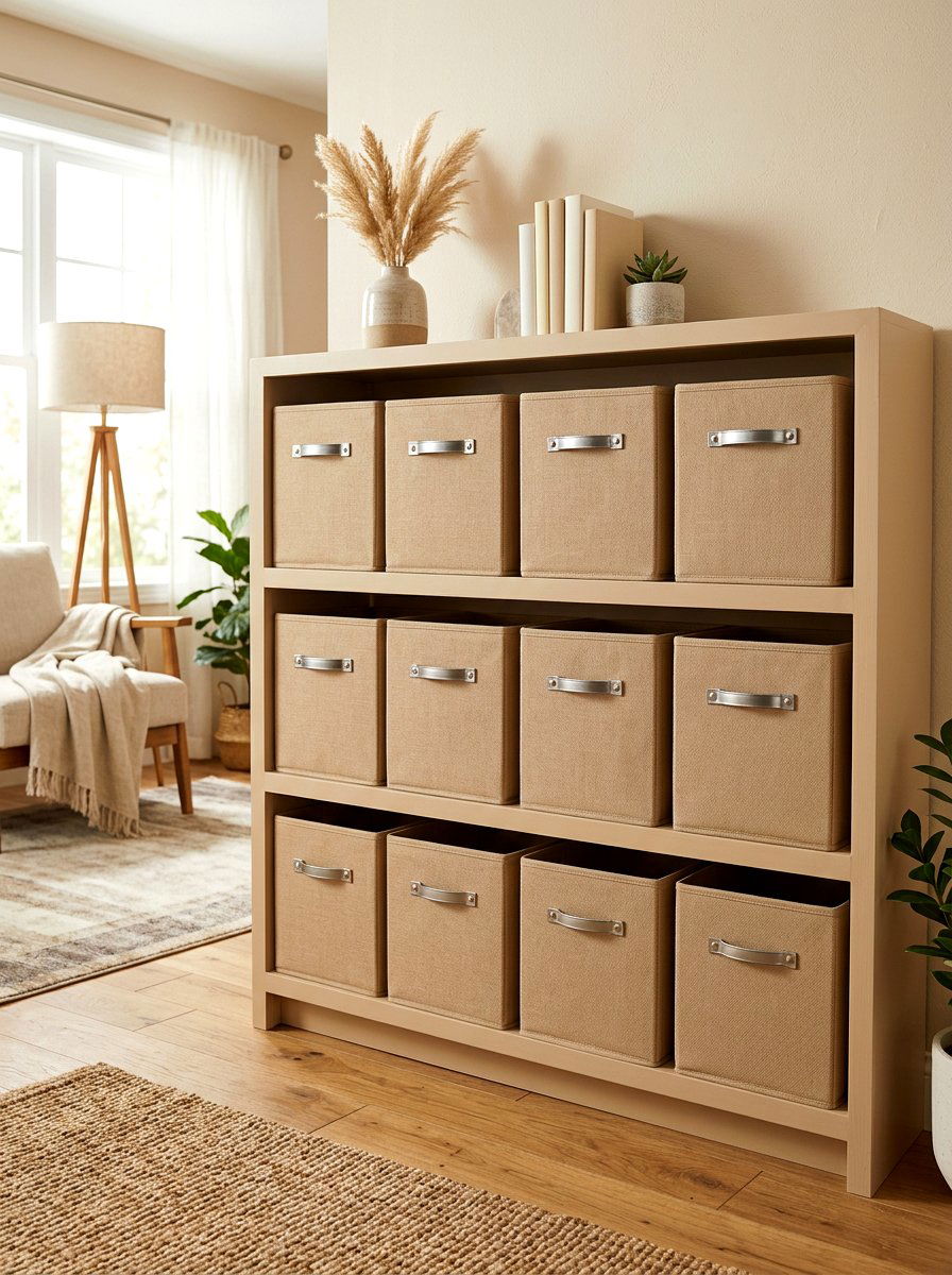 Fabric Storage Cubes - 30 linen cupboard styling ideas