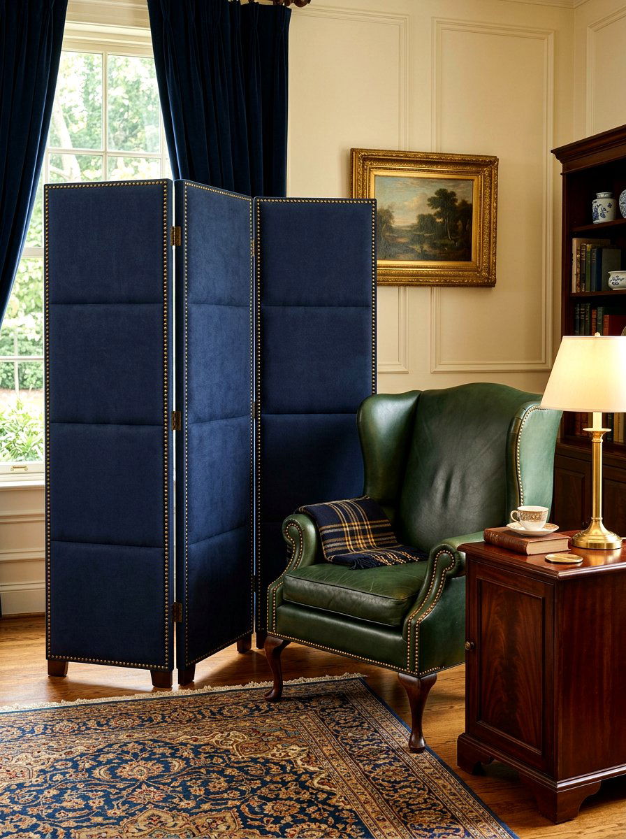 Fabric Upholstered Screen - 30 freestanding screen divider ideas