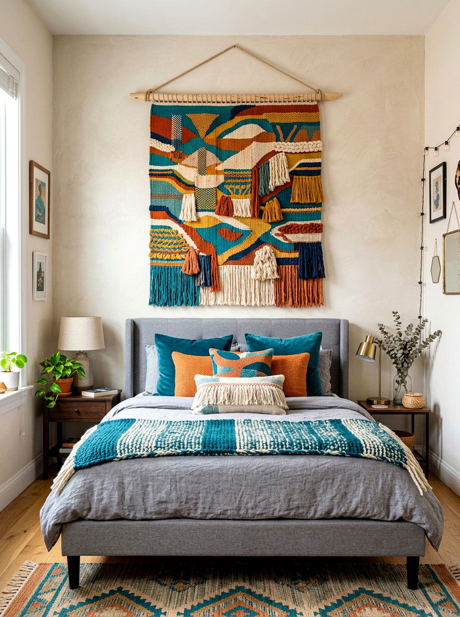 Fabric Wall Hanging Bedroom - 30 renter friendly bedroom ideas